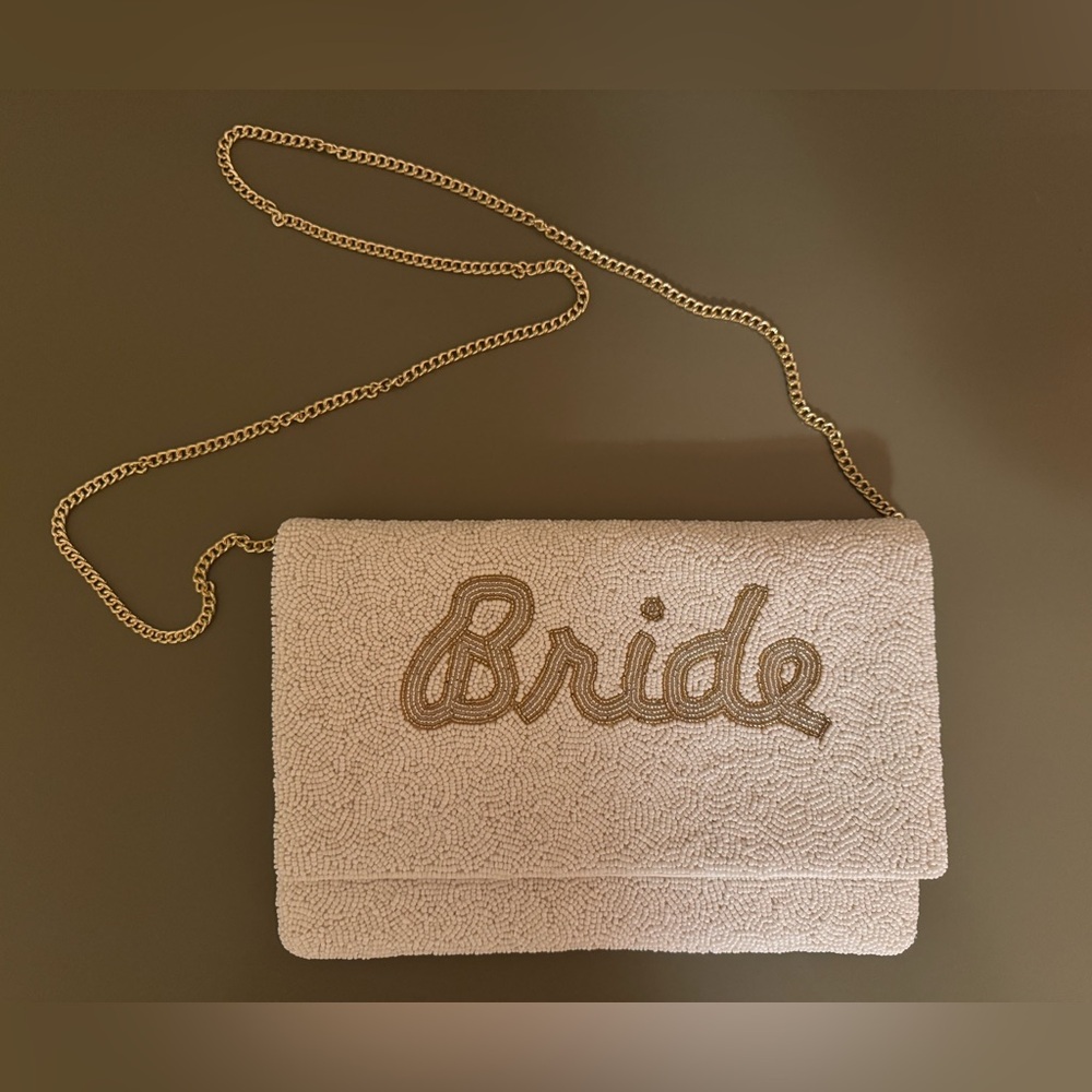 Versona Beaded Bride Clutch with Chain Strap